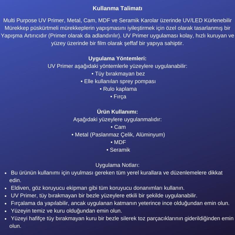 UV Primer 1000ml. Alüminyum Şişe